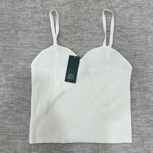 White/Cream Knit Bra-mi Tank